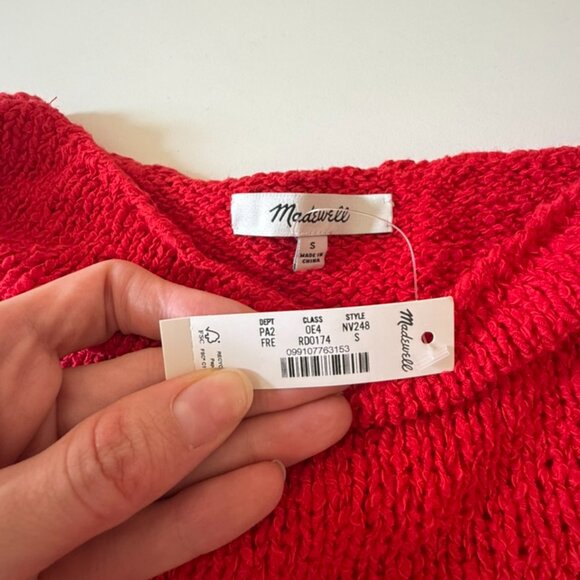 NWT Madewell boatneck pullover sweater - festival red - Picture 5 of 5